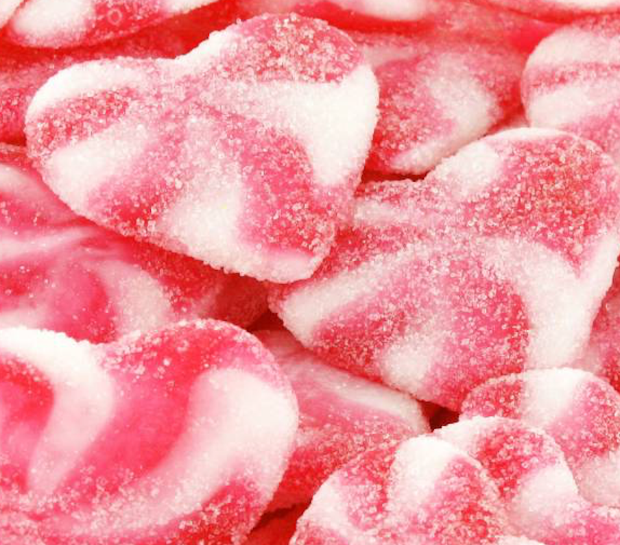 Coeurs Twists Fraise Sucré - 100g