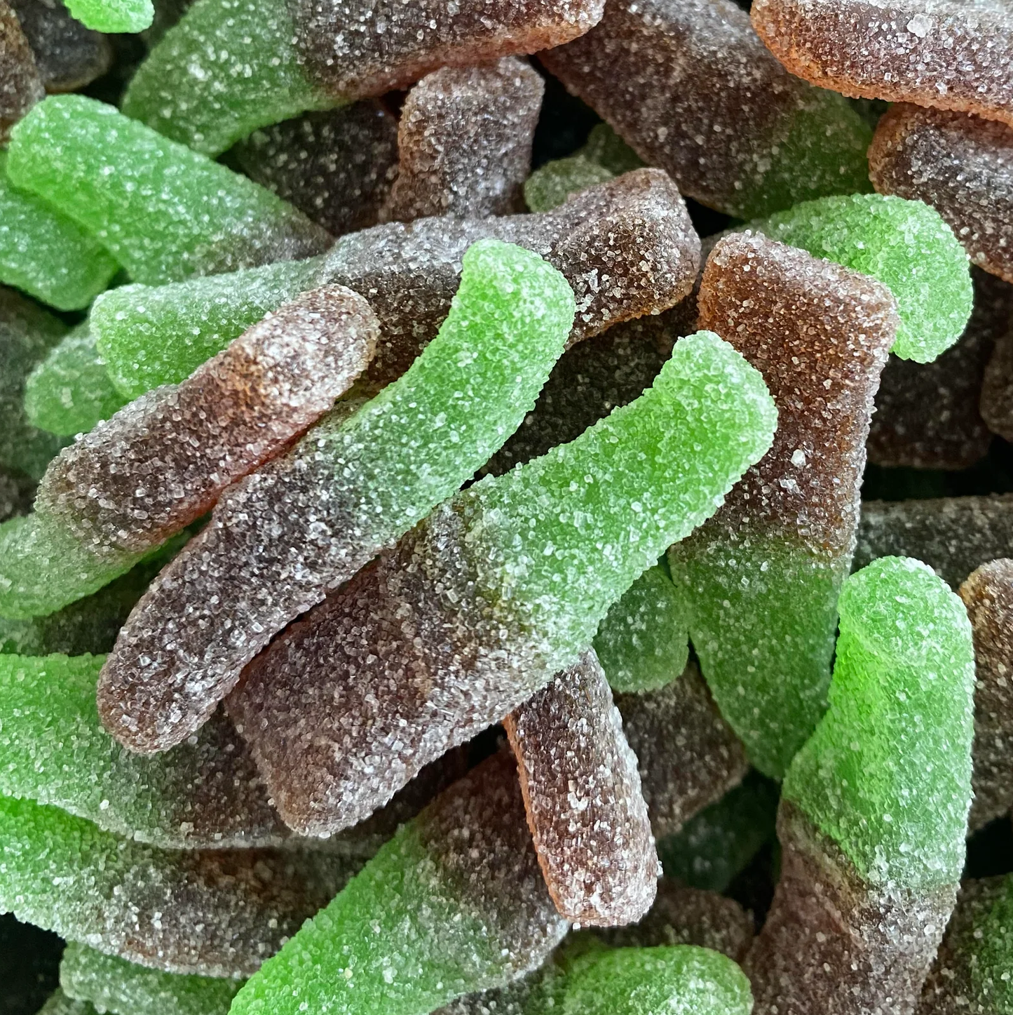 Bouteilles Cola Vertes Sucrées - 100g